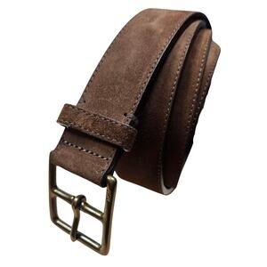 Vintage Men's Extra Large Polo Ralph Lauren Dark Brown Suede Belt 46/110 1.5"W